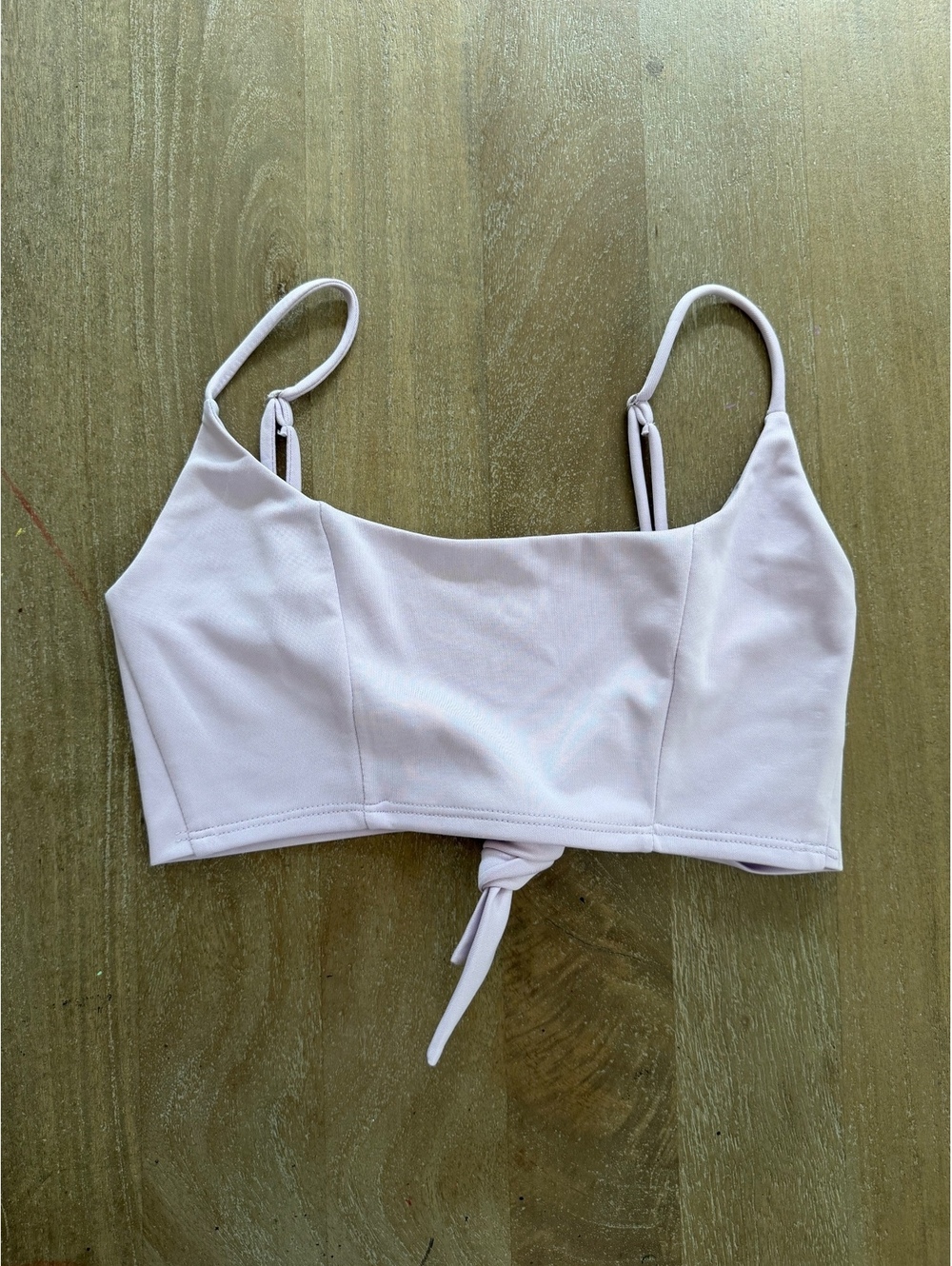 Lucy in the Sky Light Purple Tie Back Crop Top Y2K Adjustable Straps Flirty